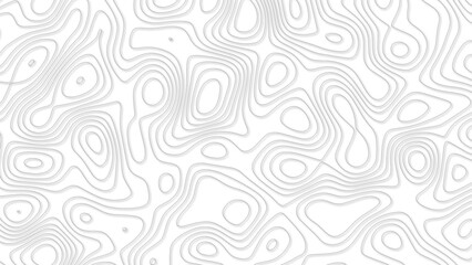 Topographic map. Geographic mountain relief. Abstract lines background. Contour maps. Vector illustration, Modern design with White background with topographic wavy pattern. 