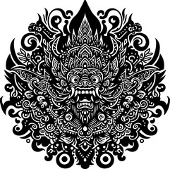 vector illustration design icon logo symbol wayang god goddess animal mystic ethnic traditional classic vintage with ornament.eps