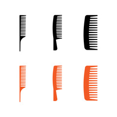 comb icon set isolated on white background