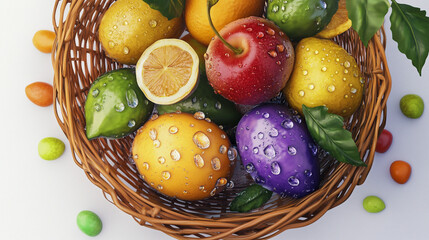 Freshly Harvested Fruits Assortment Featuring Organic and Natural Produce for Healthy Eating and Sustainable Living Inspirations
