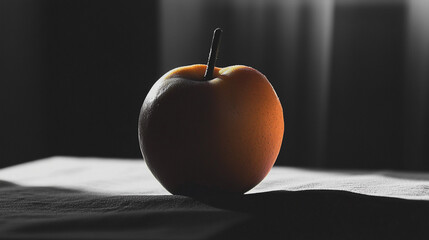 Single Apple in Dark Light for Dramatic and Artistic Food Photography