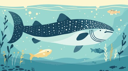 Obraz premium Majestic Giant Fish Swimming Underwater - Explore the Deep Sea Beauty