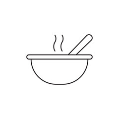 Bowl of soup icon Thin line vector