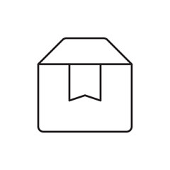 Box icon Thin line vector