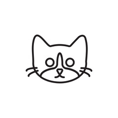 Cat icon Thin line vector