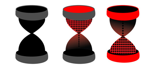 Hourglass icon in flat style. Sandglass vector illustration on isolated Sand clock 