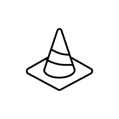 Construction cone icon Thin line vector