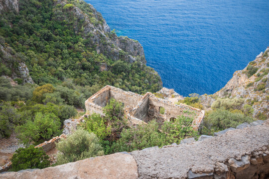 sea view from afkule monastery kayakoy levissi turkey