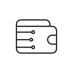 Cryptocurrency wallet icon Thin line vector