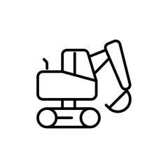 Excavator icon Thin line vector
