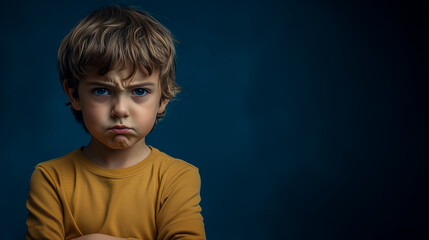 portrait of a dissatisfied boy