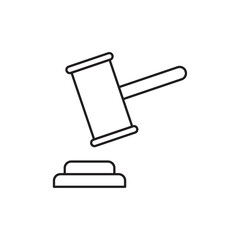 Gavel icon Thin line vector