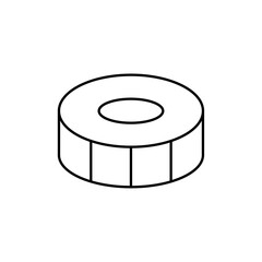 Money coin icon Thin line vector