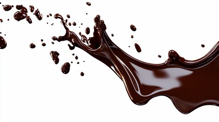 Fototapeta premium Dynamic chocolate splash isolated on white.