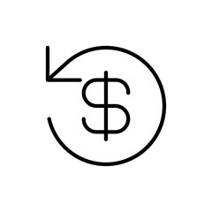 Refund icon Thin line vector