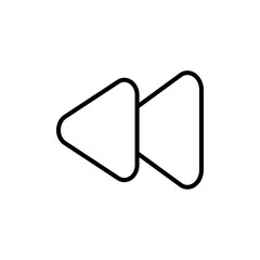 Rewind button icon Thin line vector