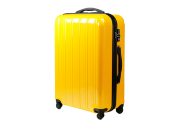 yellow suitcase isolated on white