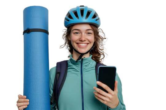 portrait of a female biker