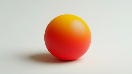 Abstract Sphere with a Vibrant Gradient of Yellow and Red Colors