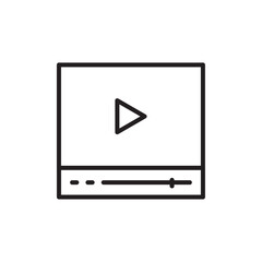 Video tutorial icon Thin line vector