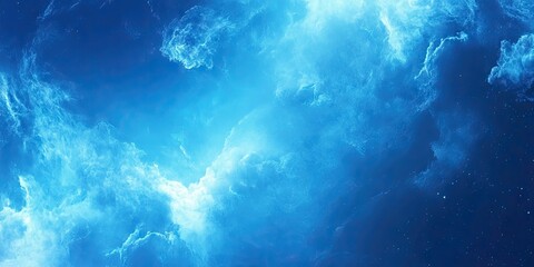 Vibrant blue sky background with soft white clouds in upper half and deep blue tones below, perfect for product or advertising text placement