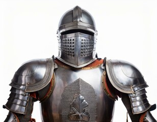 Fototapeta premium a full suit of medieval knight s armor shown both assembled and disassembled isolated on a white background