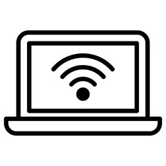 Laptop Wifi  Icon Element For Design Graphic