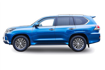 blue car isolated on white