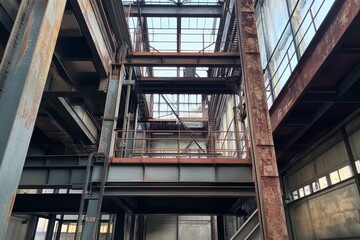 Fototapeta premium Rusty Industrial Building Interior