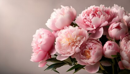Obraz premium close up of peony flower bunch with copy space