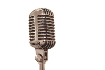 Fototapeta premium vintage microphone isolated on white