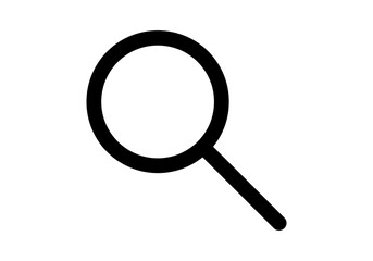 Icono negro de lupa en fondo blanco