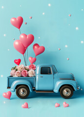 car with balloons