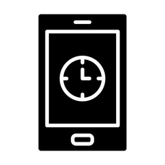 Clock App Vector Glyph Icon Design