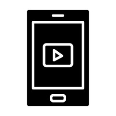 Video App Vector Glyph Icon Design