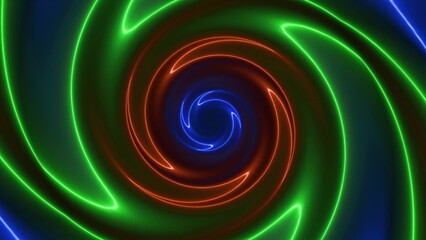 Brown blue green neon twirl background