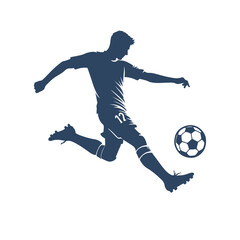 Naklejka premium Soccer Player Silhouette Vector Illustration