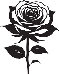 black and white rose