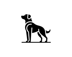 Silhouette Dog logo design icon symbol vector illustration. Black and White Dog Logo