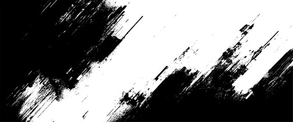Vector grunge brush strokes texture rough black scratches for wallpaper, paint splatter template, dirt banner, watercolor design.
