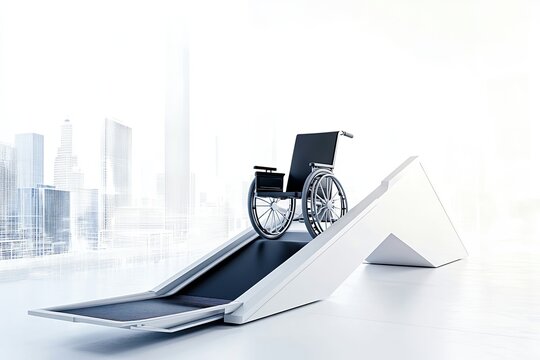 Modern ramp designed for wheelchair accessibility in urban envir