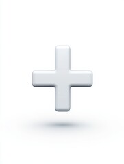 Fototapeta premium Clean symbol with rounded ends depicting a plus sign, set against a minimalist background that emphasizes its form and simplicity for design purposes