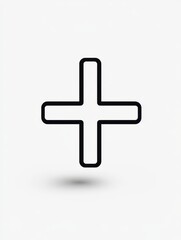 Obraz premium Minimalist symbol with rounded ends showcasing a clean plus sign against a neutral background emphasizing simplicity and clarity in design aesthetics