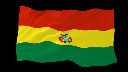 bolivia flag waving black background