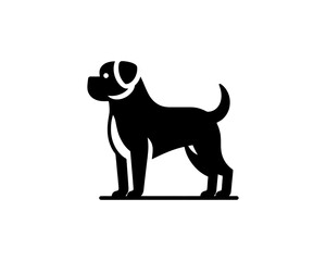 Silhouette Dog logo design icon symbol vector illustration. Black and White Dog Logo