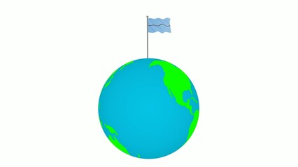 Botswana national flag fly on planet earth
