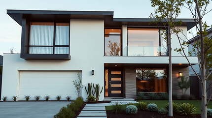 Fototapeta premium Modern Architectural Home Design: Luxury Real Estate Property