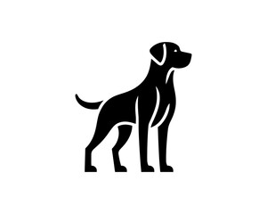 Silhouette Dog logo design icon symbol vector illustration. Black and White Dog Logo