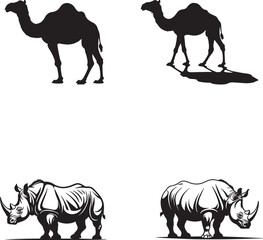 Obraz premium silhouette set of animals.
