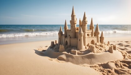 beautiful sand castle on the beach